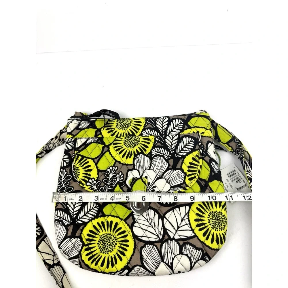Vera Bradley Saddle Hipster Crossbody Bag Citron Floral Quilted Handbag NWT